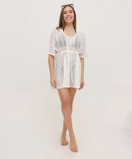 Vestido Saída De Praia Feminino Amarração Marisa