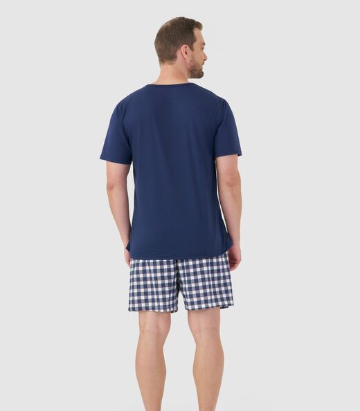 Pijama Curto Masculino Mensageira Da Paz Azul