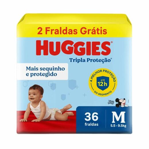 Image_Kit 4 Fraldas Huggies Tripla Proteção Meguinha (M) 36 Unidades cada