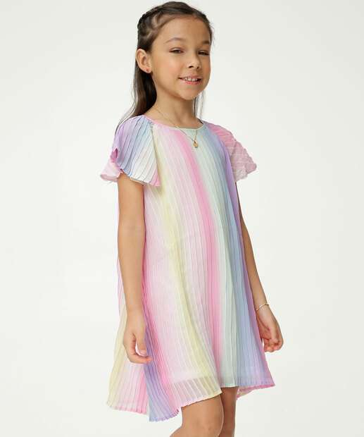 Vestido Infantil Chiffon Degradê Marisa Tam 4 a 10 