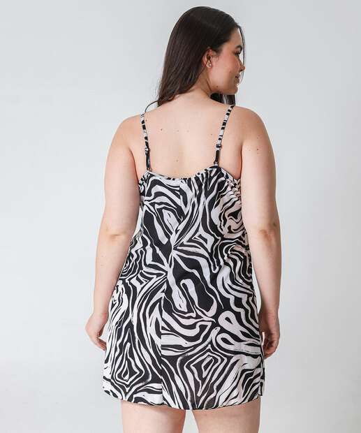 Camisola Plus Size Liganete Animal Print Marisa Preto