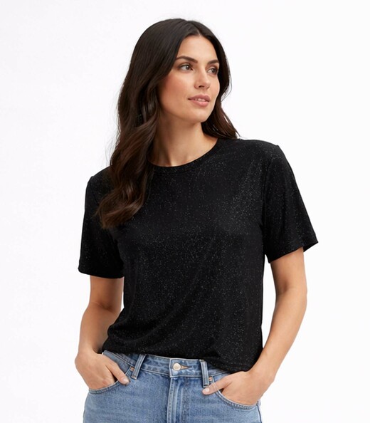 Image_Camiseta Feminina Básica Infinita Cor Preto