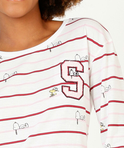 Pijama Feminino Estampado Manga Longa Snoopy