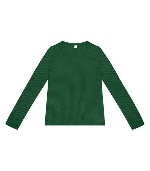 Blusa Manga Longa Canelada Rovitex Verde