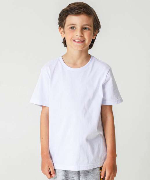 Image_Camiseta Infantil Manga Curta Básica MR Tam 4 a 10 Branco