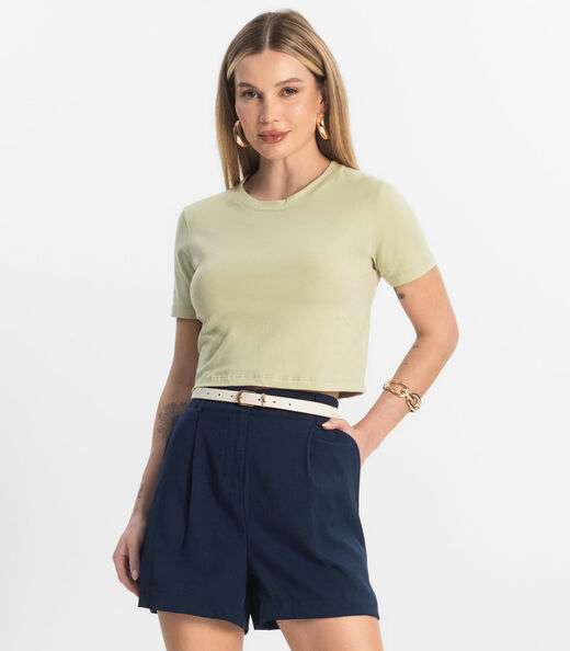 Blusa Básica Feminina Cotton Leve Rovitex Verde