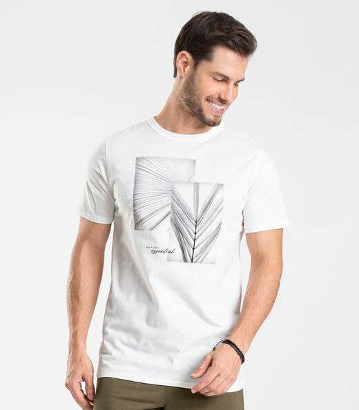 Camiseta Meia Malha Masculina Diametro Bege