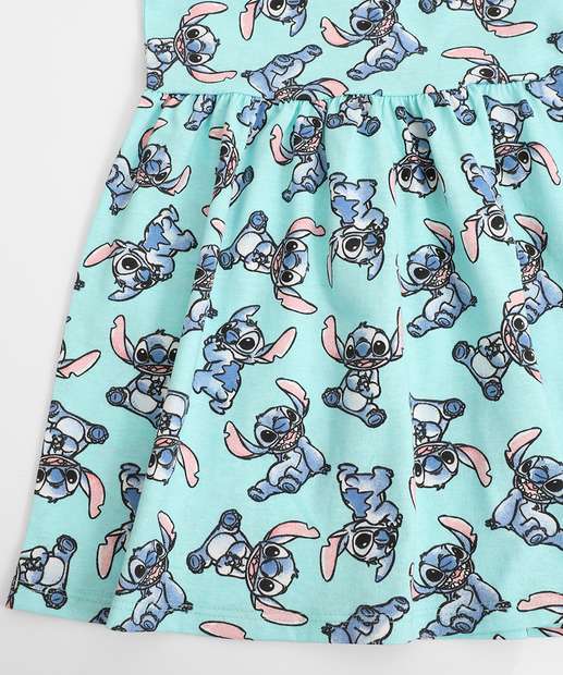 Vestido Infantil Stitch Tam 1 a 3 Azul