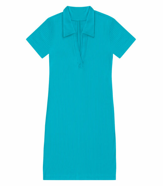 Vestido De Ribana Canelado Feminino Endless Azul