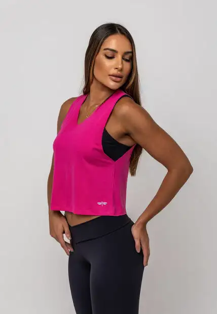 Regata Libélula Malha Rosa Salvatore Fashion