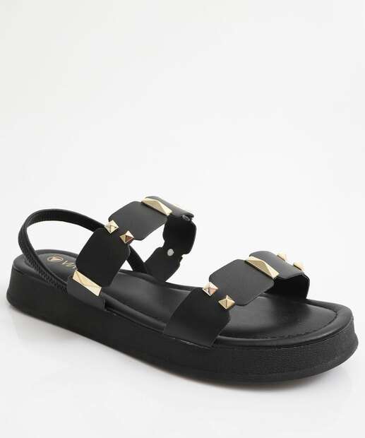 Image_Sandália Flatform Feminina Tachas Via Uno Preto