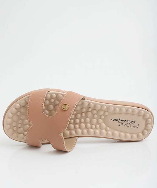 Rasteirinha Feminina Tiras Modare Bege