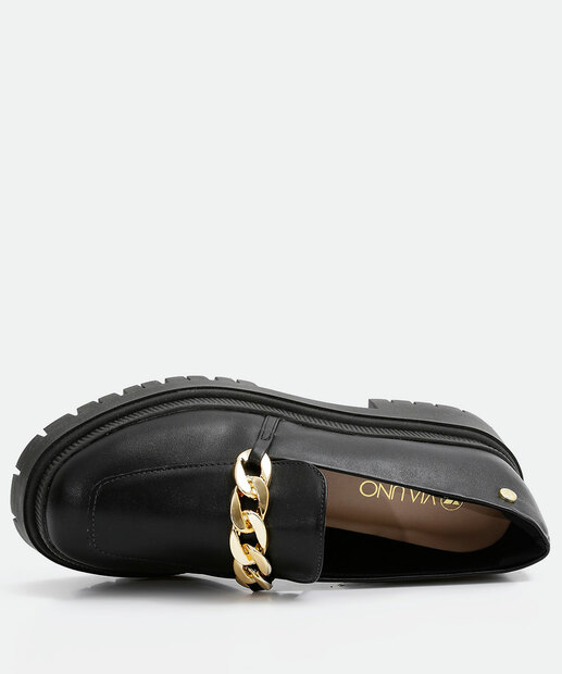 Mocassim Loafer Feminino Tratorado Corrente Via Uno 