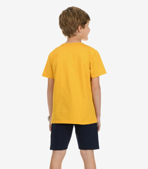 Conjunto Camiseta com Bermuda Menino Rovi Kids Amarelo