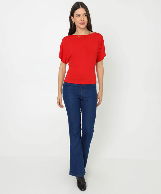 Blusa Feminina Manga Morcego Marisa Vermelho