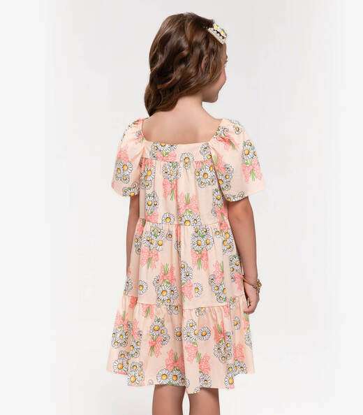 Vestido Infantil Estampado Trick Nick Rosa