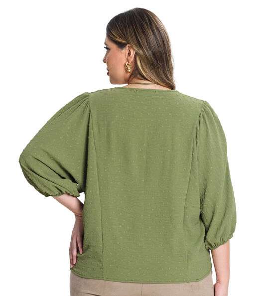 Blusa Manga 7/8 Air Flow Poa Secret Glam Verde