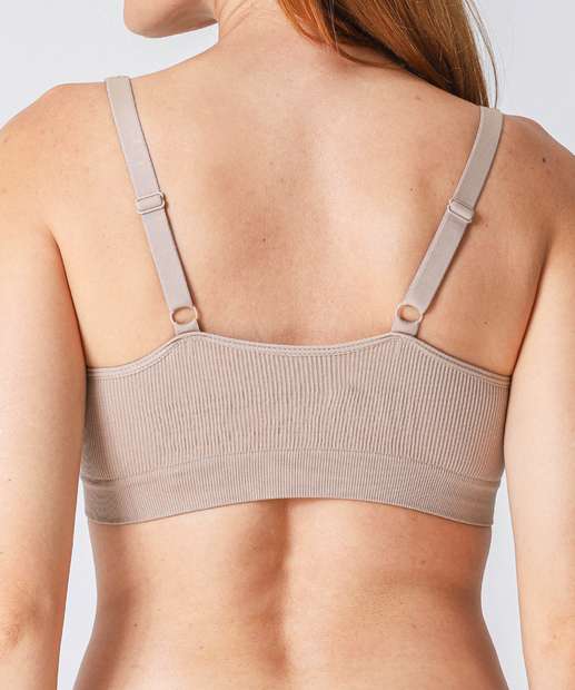 Sutiã Top Sem Bojo Canelado Alças Largas Marisa 