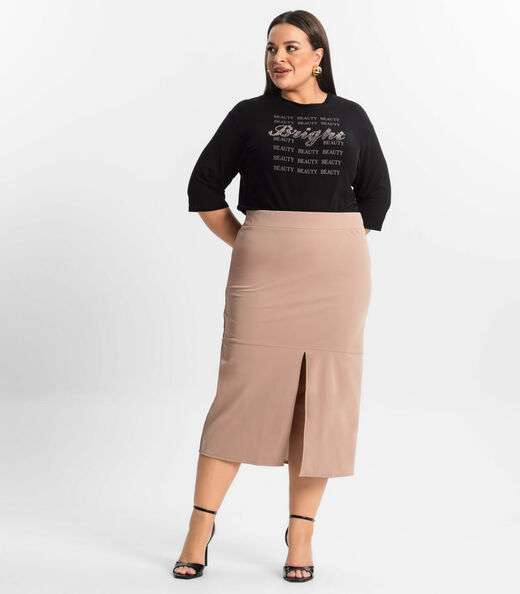 Image_Saia Midi Plus Size Com Fenda Secret Glam Marrom