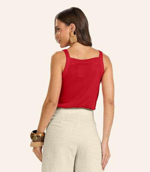 Regata Visco Tricot Feminina Endless Vermelho