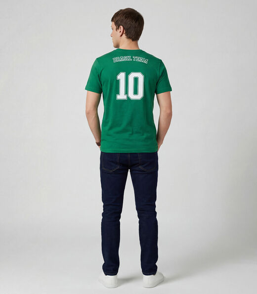 Camiseta Masculina em Cotton Leve Brasil Select Verde