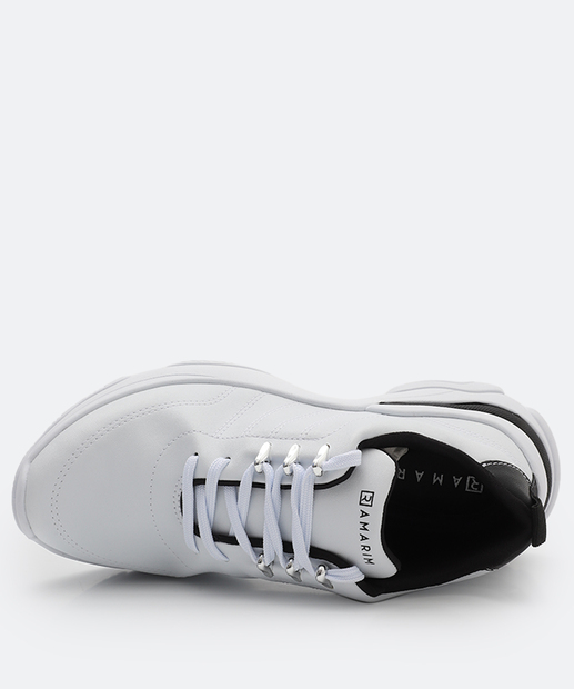 Tênis Feminino Casual Recorte Ramarim Branco