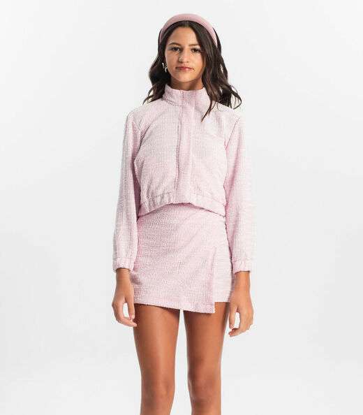 Image_Shorts Saia Juvenil Em Tweed Minty Rosa