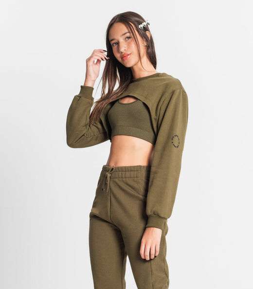 Conjunto Blusão Com Top Juvenil Feminino Minty Verde