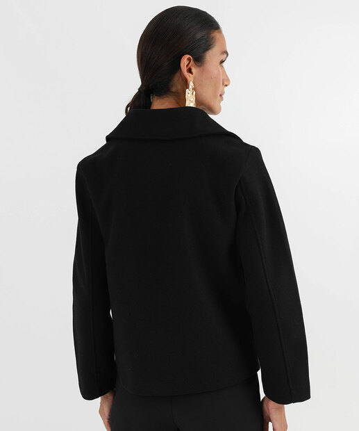 Casaco Feminino Polivelour Botões Marisa Preto