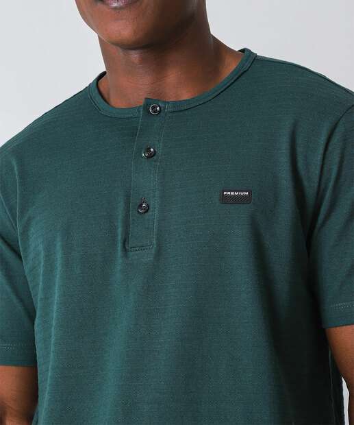 Camiseta Masculina Botões Marisa Verde