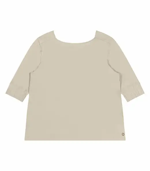 Blusa Plus Size Manga 3/4 Secret Glam Bege