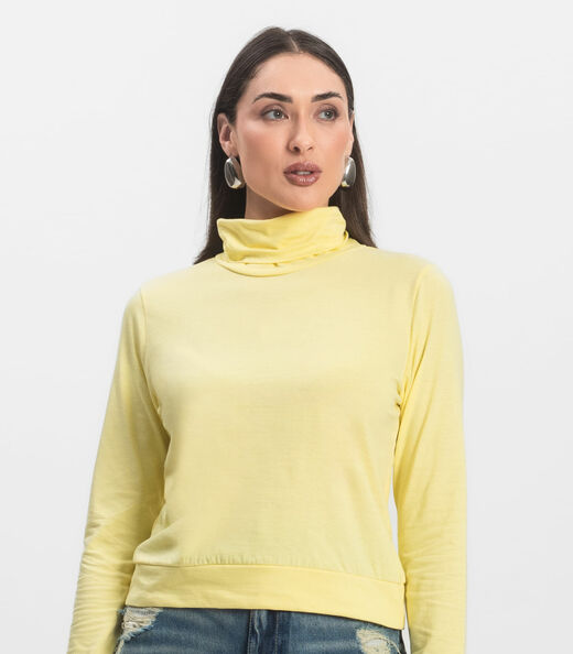 Moletom Gola Alta Infinita Cor Feminino Amarelo
