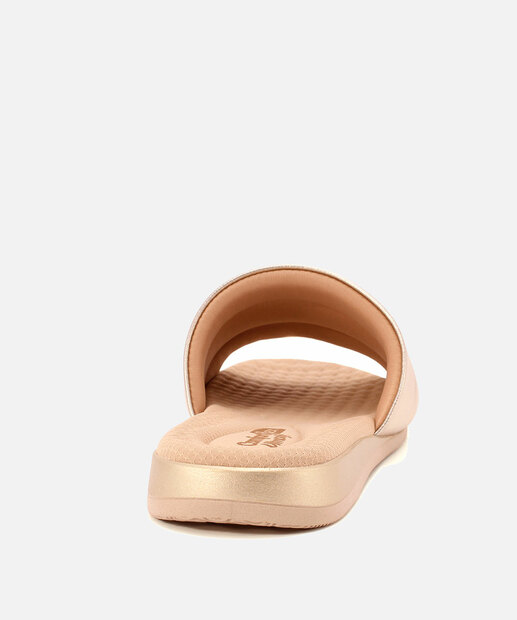 Chinelo Slide Feminino Metalizado Comfortflex