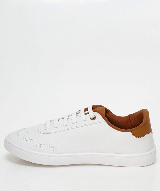 Tênis Casual Feminino Recorte Marisa Branco 