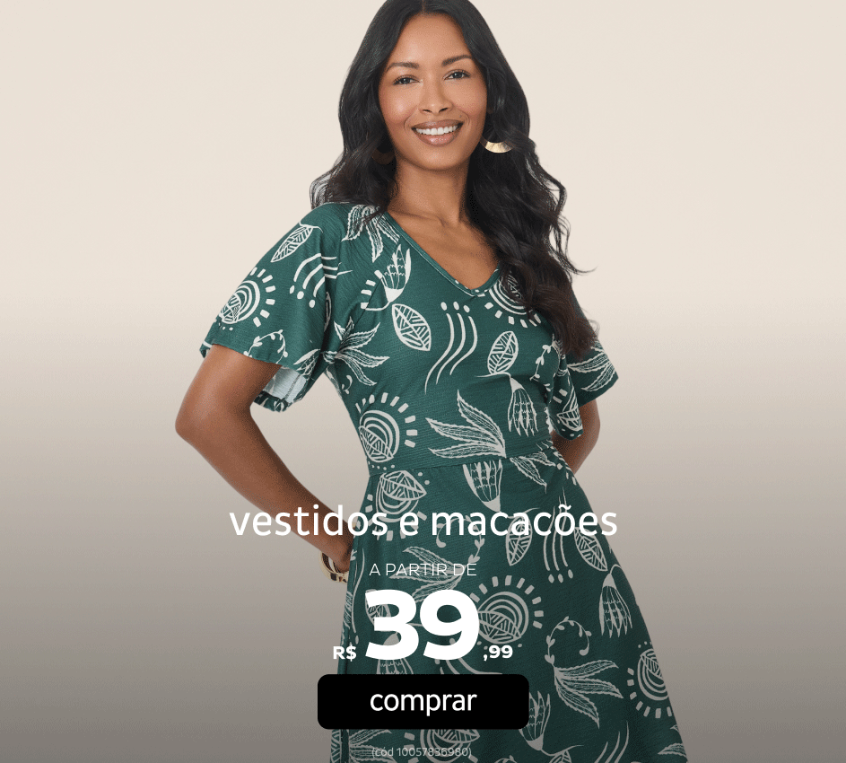 Vestidos e Macacões a partir de R$39,99