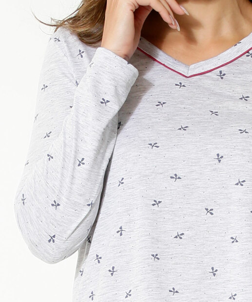 Pijama Feminino Estampado Manga longa Marisa