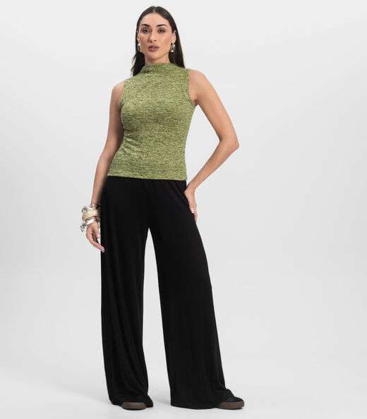 Regata Feminina com Gola Infinita Cor Amarelo