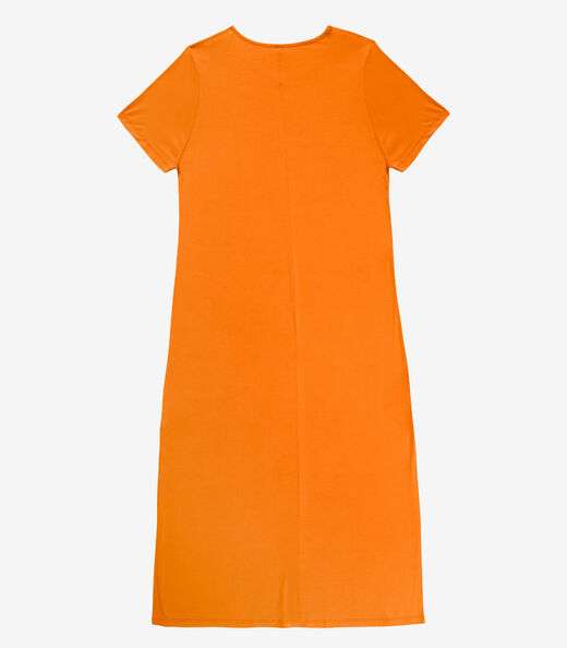 Vestido Feminino Midi Plus Size Infinita Cor Laranja