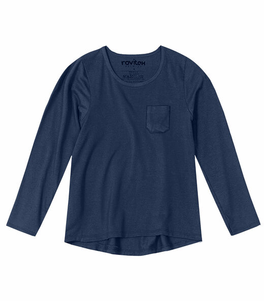 Blusa Infantil Básica Bolso Rovitex Kids Azul
