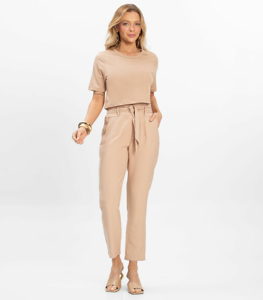 Blusa Cropped Lisa Select Marrom