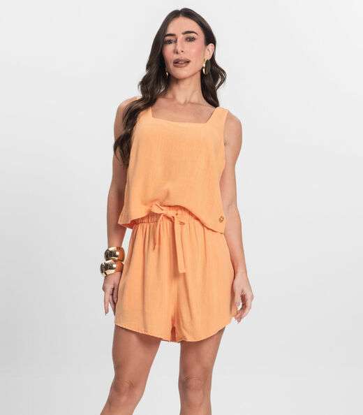 Image_Shorts Feminino Em Linho Endless Laranja