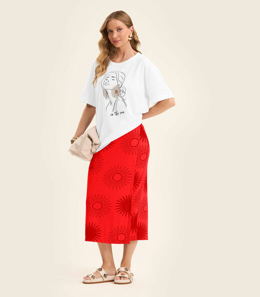 Blusa Feminina Manga Curta em Meia Malha Rovitex Branco