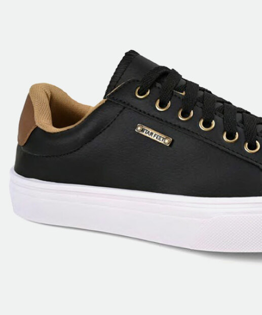 Tênis Masculino Casual Recorte Preto