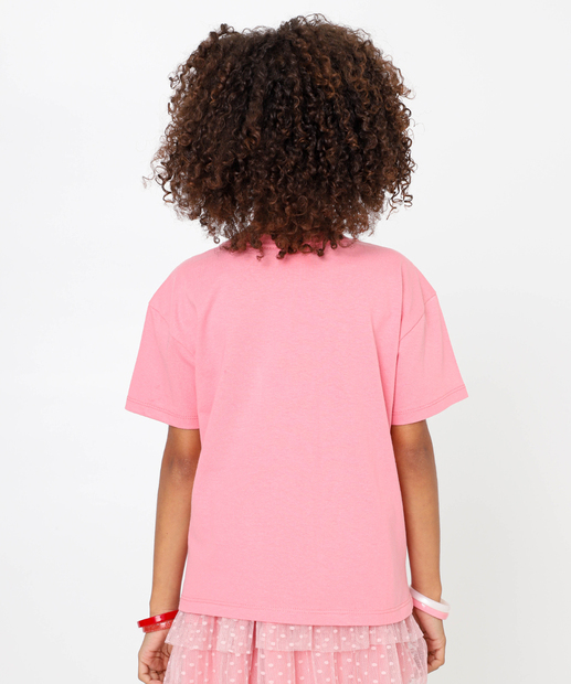Blusa Infantil Chenille Bordado Morango Marisa Tam 4 a 10 Rosa