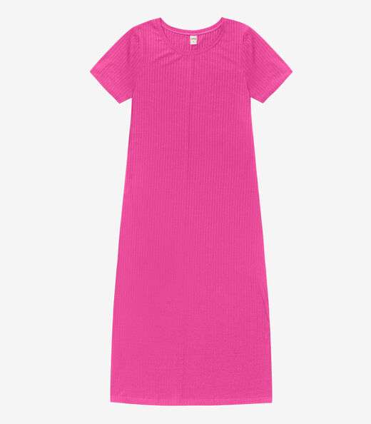 Image_Vestido Midi Ribana Canelada Básico Rovitex Rosa