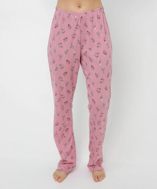 Pijama Feminino Estampa Flores Marisa Rosa