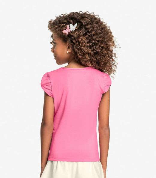 Blusa Infantil Feminina Cotton Leve Trick Nick Rosa