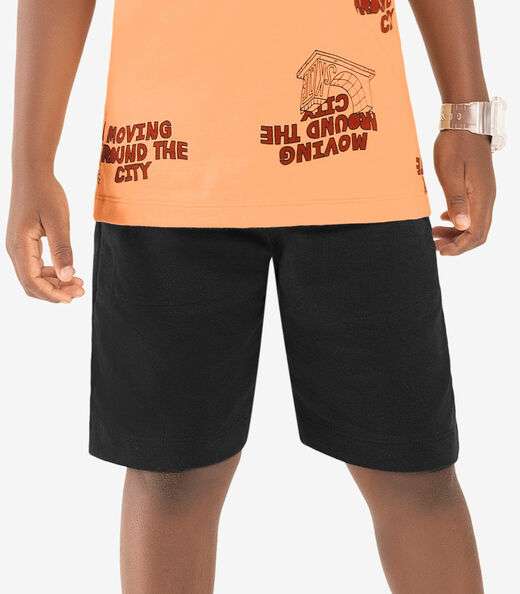 Conjunto Infantil Camiseta Com Bermuda Rovi kids Laranja