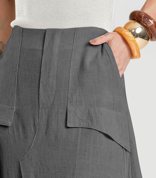 Saia Midi Feminina Dianna Cinza