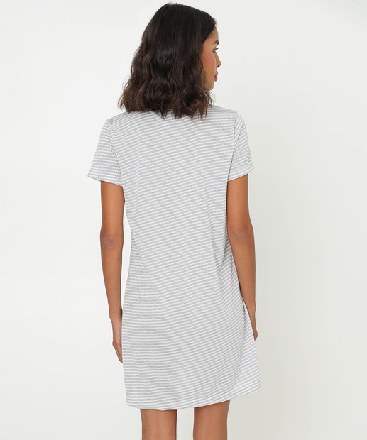 Camisola Estampa Estampa Frase Manga Curta Marisa Cinza